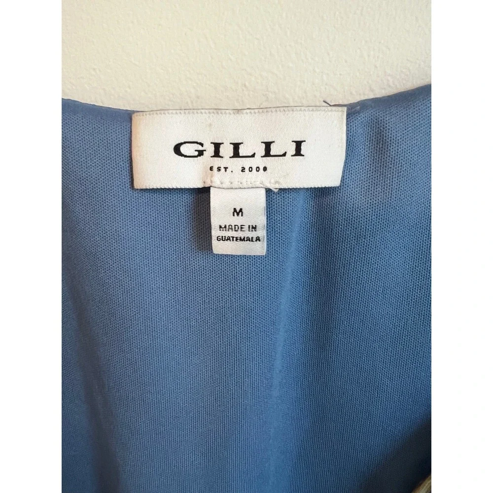 GILLI‎ Blue Floral Ruffle Sleeve Midi Dress Size M - Picture 4 of 8